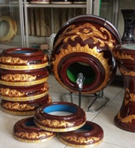 Qasidah Rebana HADROH UKIR FULL SET KAYU MAHONI