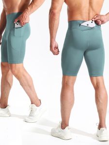 High Elasticity Quick Drying Fitness Leggings for Men Polyester Compression Shorts with High Waist and Breathable for Running Cycling and Yoga