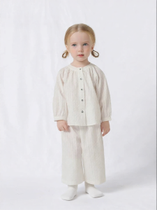 enhennbaby | Quần Dài Ống Rộng Màu Trắng