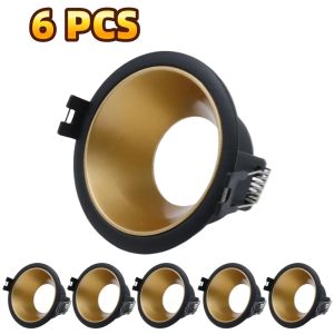 JOYINLED 2/6PCS Hot Sale LED Module MR16 White Black Led Spotlight Fixture Aluminum Round  Embedded Led Downlight Frame