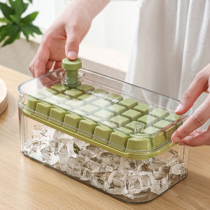 S&S ถาดทำน้ำแข็ง แบบใหม่ ที่ทำน้ำแข็ง ถาดทำน้ำแข็ง 2 ชั้น ถาดน้ำแข็ง มีฝาปิด แม่พิมพ์ทำน้ำแข็ง 64 ช่อง