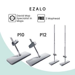 David Mop P10 / P12 Flat Mop Stainless Steel Mop Stick Hand Wash-Free