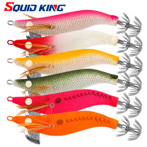 FSDZSO Small Squid Bait 2.2#1.8#1.5# Squid Hook Wood Shrimp Lures Jigs Cuttlefish Bait Lifelike Simulation Silicone Octopus Bait
