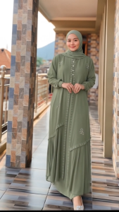 Gamis Wanita Polos Elegant Mewah Terbaru 2025 Murah Model Kekinian