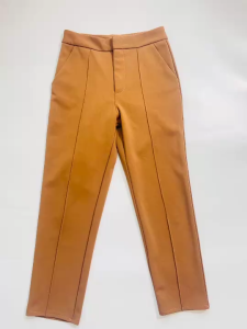 กางเกงเอวสูง สีนำ้ตาล เนื้อผ้าดี
