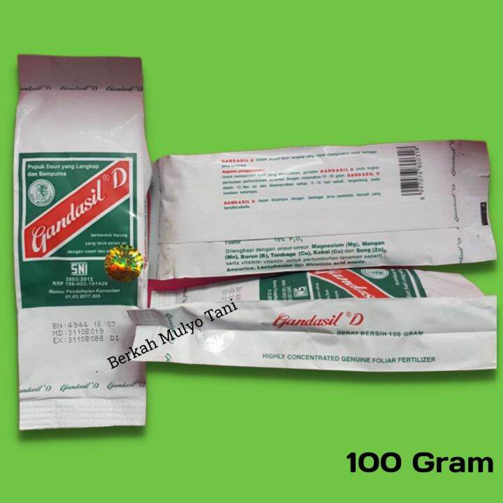 Pupuk Daun Gandasil D 100 Gram Lengkap Kandungan NPK Dan Pupuk Semua ...