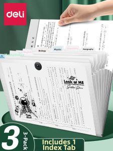 deli | Transparent Multi-layer Student Organizer A4 Document Bag