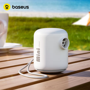 BASEUS | Baseus Mini Air Pump Portable Electric Inflator Wireless Air Mattress Pump with LED Camping Light for Swim Ring Vacuum Bag