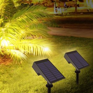 Waterproof Solar Rechargeable LED Spotlight Garden Outdoor Landscape Lawn Spike Light Yard Path Lane Footpath Night Lamp Decor