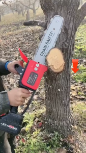 เลื่อยไฟฟ้าไร้สาย12นิ้ว เลื่อยโซ่ไร้สาย ใช้สำหรับตัดแต่งกิ่ง แยกฟืน และตัดไม้ เลื่อยไฟฟ้า เลื่อยโซ่แบตเตอรี่ เลื่อยตัดไม้ เลื่อยไฟฟ้าแบตเลื่อยโซ่ไฟฟ้า