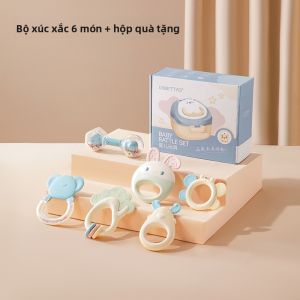 Usbettas | Gặm Nướu Silicon Cao Cấp Có Xúc Xắc Lục Lạc An Toàn Cho Bé Cắn Gặm 0-1 Tuổi