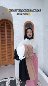 Kulot cringkle kancing jumbo / kulot cringkle loose pants premium