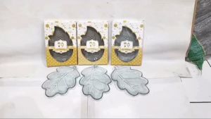 Souvenir Piring Daun Kecil Kaca Kemasan BOX Isi 24 Pcs