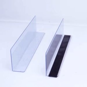Magnetic Clear Acrylic Shelf Dividers L-Shape Supermarket Store Shelf Product Organizer Separators