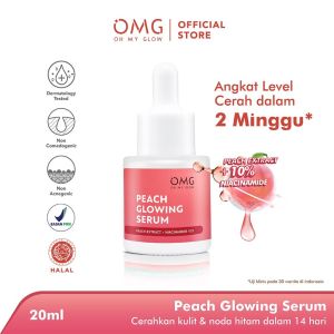 OMG Oh My Glow Serum 20 ml | Peach Glowing Serum Mencerahkan | Mugwort Acne Serum Jerawat