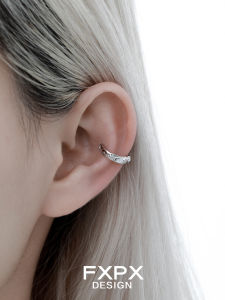 S925 Sterling Silver Ear Cuff Womens Fashion Jewelry No Piercing Required Broken Texture Design Unique Style Ear Bone Clip