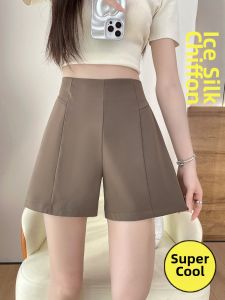 Anneve | Ice Silk Chiffon Shorts Female Summer Light Loose High Waist Casual A-Line