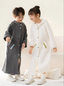 batubatu | Fleece Lined Thickened Hooded Bathrobe for Toddlers