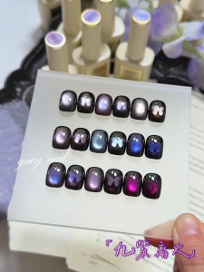 Gaoy 16ml Nine Purple Flame Cat Eye Series-Sweet Cool Purple Tones Magnetic Purple Shades Nail Gel Polish戈雅九紫离火猫眼甜酷紫色美甲胶