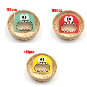 Cute Cartoon Monster Cookie Candy Self-Adhesive Plastic Bags For Biscuits Snack Baking Package Supplies Christmas Decor