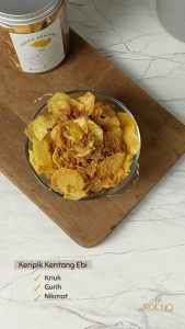 Keripik Kentang Ebi Bawang Goreng Original Non MSG HALAL Toples 750ml [ Rat.Na ] | Kripik Snack Kentang Ebi