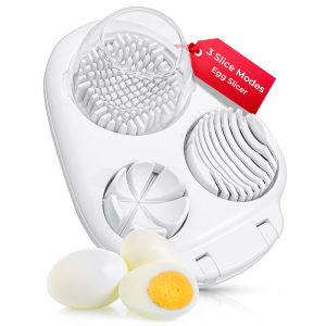 Crafty Egg Slicer for Hard Boiled Eggs - 3 Slice Modes Egg Cutter Heavy Duty Stainless Steel Dicer - Kitchen Chopper Tool