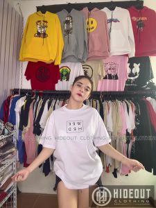 HIDEOUT casual fashion korean t shirt tee t-shirt clothing original clearance combination short sleeve comfy personality oversize summer