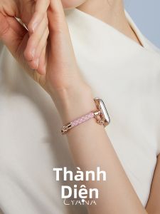 CHENGYAN | Leather & Metal Apple Watch Strap