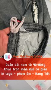 Quần dài nam từ 40-80kg thun trơn mềm mịn co giãn in logo - phom ôm - Hàng Tốt - QN101