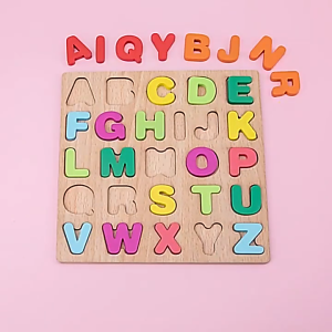 Kids Wooden Toys 3d Alphabet Shapes Puzzle Children Capital Letter Learning toys Toddler Puzzle 3PCS