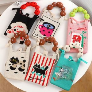 Túi Xách Đeo Chéo Dệt Kim Mini Mới Túi Xách Nữ Túi Xách Nhỏ Túi Xách Thường Ngày Túi Xách Bằng Vải Polyester Họa Tiết Động Vật