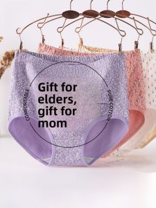 Quần lót nữ MiiOW cotton kháng khuẩn cạp cao thoáng khí tam giác cho phụ nữ trung niên