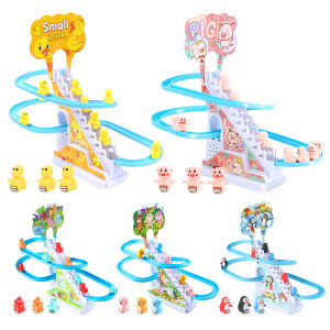【New Arrival】 Interactive Learning Toy Ducks Climb Stairs Bright Color Electric Toy for Toddlers Educational & Fun Play