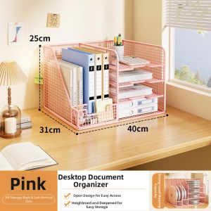 WUBUWEI | Desk Organizer A4 Paper Files Archive Stationery Storage Shelf