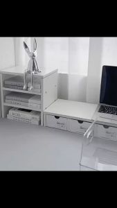 Storix PET Material Transparent Storage Organizer Tray Portable Bookshelf with Both Sides Handle A4 Documents Papers