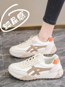 Womens Casual Running Shoes Soft Bottom Comfortable Lightweight Low Top Cross Buckle round Toe Cotton Leather Upgraded Version