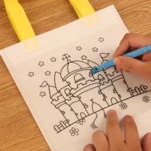 Cartoon DIY Graffiti Learning Bags Non-Woven Material Paint Play Both Toy and Stationery Storage Bag