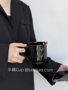 Creative Ceramic Twist Cup Couples Mug Orange Yellow Glazed under Color Craft Universal Scene Ins Style Small Fresh Element