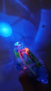 Bubble Gun With LED Flashing Light And 2 Bottles Of Bubbles Blue light
