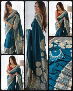 Soft Lichi Silk With Beautiful Pallu & Boarder Design Saree (Pre-order : 2/3 Week Delivery) NF110723