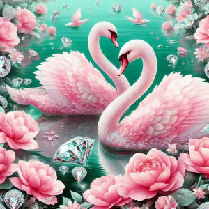 HUACAN Diamond Mosaic Swan Diamond Painting Complete Kit Animal Full Square Round Drill Embroidery Flower Handmade Gift