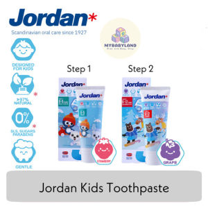 Jordan Toothpaste / Odol / Pasta Gigi Bayi dan Anak | Oral Care Toothpaste | Step 1 (0-5 years) | Step 2 (6-12 years) | HALAL MUI | Sesuai Rekomendasi Dokter Gigi Anak