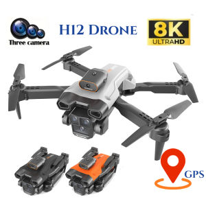 2025 New H12 Mini Drone 8K Professinal Three Camera Wide Angle Optical Flow Localization Four-way Obstacle Avoidance RC 8000M