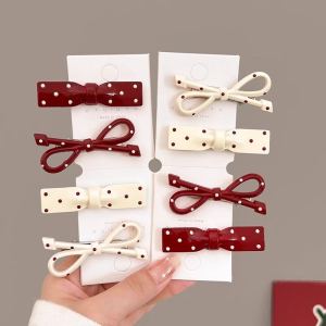 🔥Bright Surface Polka Dot Bow Hair Clip Exquisite Retro Hair Clip Women Simple Hair Clip LovelylifeFu👍