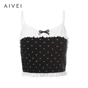 AIVEI | Layered Lace Bow Decorative Summer Sweet Camisole