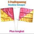 Bendera semapur Pramuka 2 tongkat +2 bendera. 