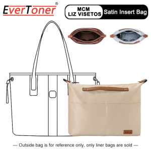 EverToner Storage For MCM Anya Liz Visetos Tote Satin Insert Bags Organizer Cosmetic Bag Handbag Shopper Liner
