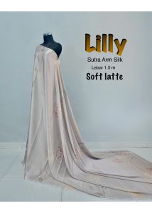 KAIN SUTRA ARM SILK DIGITAL PRINTING | kain silk premium | motif lilly