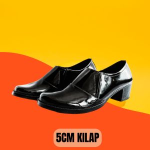 Mandiens Sepatu Kerja Wanita Halfboot Kilap Karet Elastis Hak 357cm Sepatu Boot Wanita PDH Polwan Kowad Bhayangkari - Sepatu Kerja Formal Wanita - Sepatu Pdh Security Cewek - Sepatu Sekertaris Cantik - Sepatu Kondangan Gaul - Sepatu Fashion Wanita