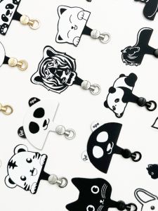 Arope New 360 Degree Rotating Cartoon Panda Phone Case Clip Lanyard Connector Charging Port Fixed Washer Mobile Phone Accessories